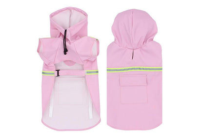 Pet Raincoat Outdoor Waterproof Dog Poncho for Small and Medium Dogs - Pink