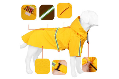 Pet Raincoat Outdoor Waterproof Dog Poncho for Small and Medium Dogs - Orange