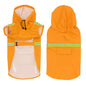Pet Raincoat Outdoor Waterproof Dog Poncho for Small and Medium Dogs - Orange