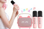 Mini Karaoke Machine Toys Gifts Portable MP3 Player with 2 Wireless Microphone - Pink