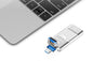 128GB Flash Drive 3 in 1 USB 3.0 Type C External Storage Device for iPhone iPad Android Phone and Computer - Silver