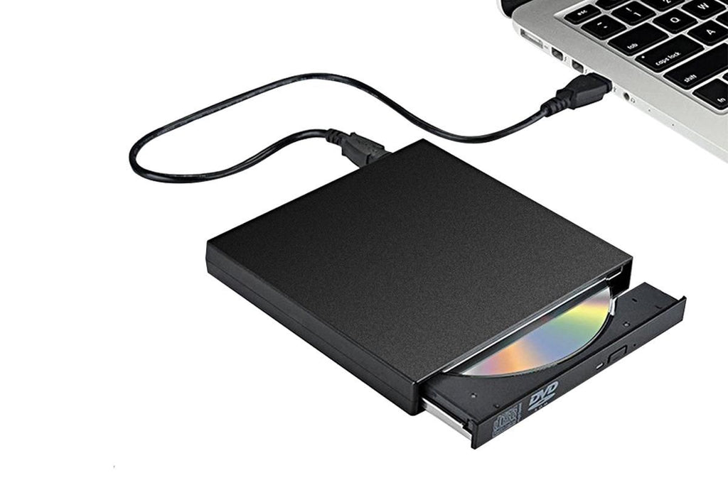 USB 2.0 Slim Protable External CD-RW Drive Writer Player for Laptop Notebook PC Desktop Computer -Black