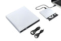 USB 2.0 Slim Protable External CD-RW Drive Writer Player for Laptop Notebook PC Desktop Computer -Silver