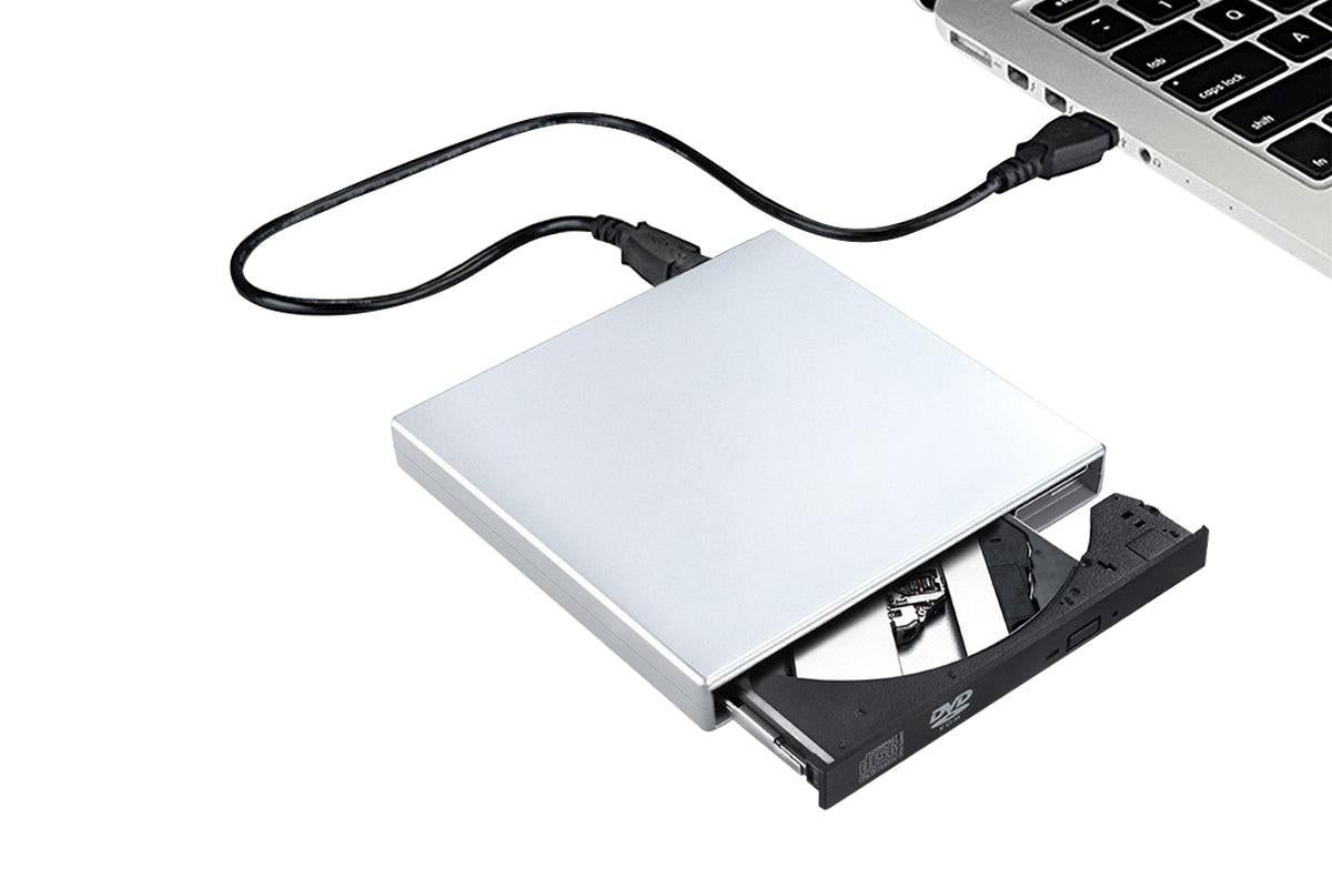 USB 2.0 Slim Protable External CD-RW Drive Writer Player for Laptop Notebook PC Desktop Computer -Silver