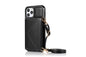 PU Leather Crossbody Phone Case Cover Wallet Card Holder for iPhone 13 Series -Black /iPhone13 Pro 6.1