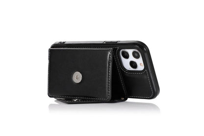 PU Leather Crossbody Phone Case Cover Wallet Card Holder for iPhone 13 Series -Black /iPhone13 Pro Max