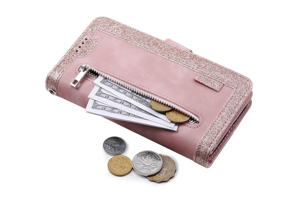 for iPhone 15 Series Case Leather Wallet Flip Cover -Pink /iPhone 15 Plus