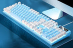 104 Keys Mechanical Gaming Keyboard Wired Backlit Keyboard Hot-Swap Mechanical Keyboard Wired Gaming Keyboard with Number Pad -Blue