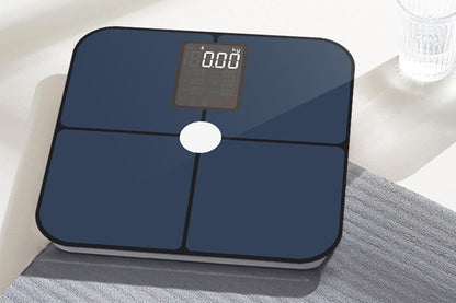 Smart Digital Bathroom Body Fat Scale 180KG Bluetooth Scales Weight for BMI Water -Navy Blue