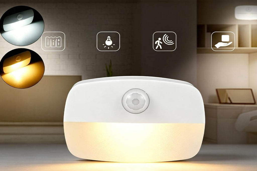 2PCS LED Motion Sensor Night Light Battery Powered Closet Stair Light