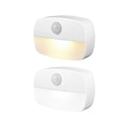 2PCS LED Motion Sensor Night Light Battery Powered Closet Stair Light