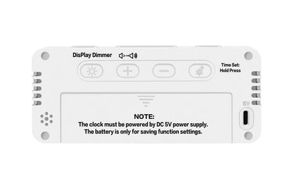 Small Digital Alarm Clock with 5 Dimmers and 5 Alarm Volumes for Bedrooms - White
