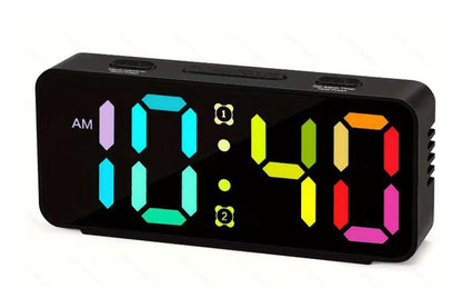 Small Digital Alarm Clock with 5 Dimmers and 5 Alarm Volumes for Bedrooms - White