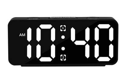 Small Digital Alarm Clock with 5 Dimmers and 5 Alarm Volumes for Bedrooms - Black