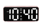 Small Digital Alarm Clock with 5 Dimmers and 5 Alarm Volumes for Bedrooms - Pink