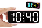 Small Digital Alarm Clock with 5 Dimmers and 5 Alarm Volumes for Bedrooms - Pink