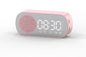 FM Speaker LED Display Portable Alarm Clock Home Decor Bluetooth Digital Radio - Pink