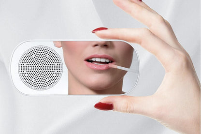FM Speaker LED Display Portable Alarm Clock Home Decor Bluetooth Digital Radio - White
