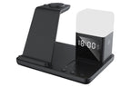6 in 1 Charging Station with Alarm Clock Wireless Charger with Night Light for Smartphone/Watch/Earbuds Fast Charging Station