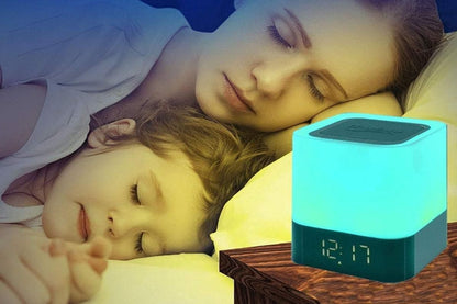 Night Lights Bluetooth Speaker Alarm Clock Bluetooth Speaker Touch Sensor Bedside Lamp Dimmable Multi-Color Bedside Lamp