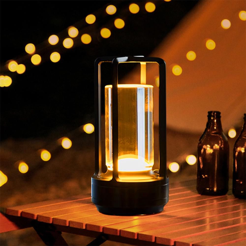 Table Lamp Rechargeable with Touch Dimmer for Bedroom - Black