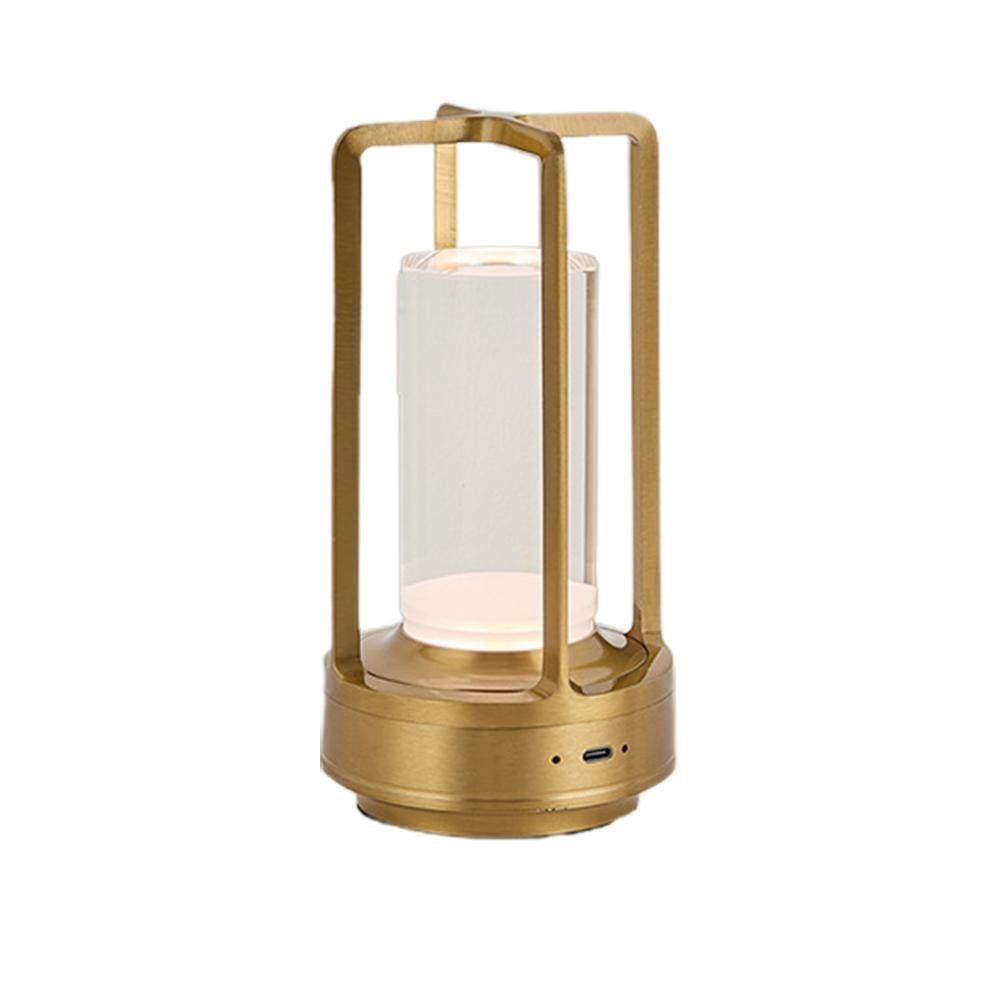 Table Lamp Rechargeable with Touch Dimmer for Bedroom - Gold