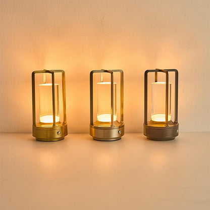 Table Lamp Rechargeable with Touch Dimmer for Bedroom - Gold