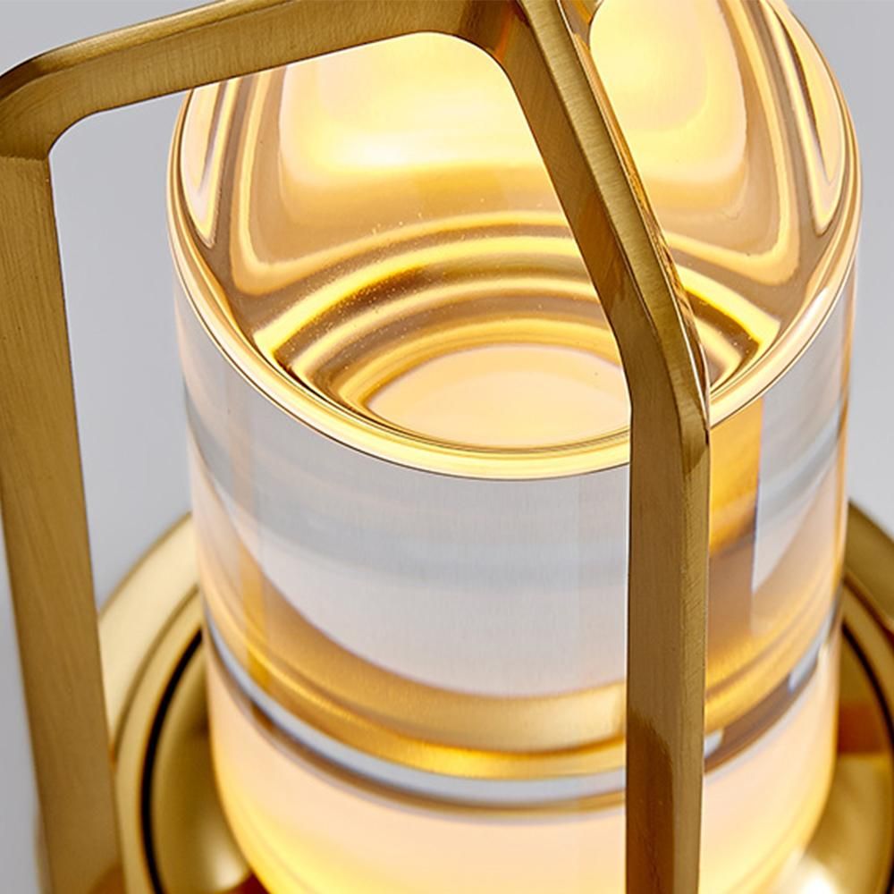 Table Lamp Rechargeable with Touch Dimmer for Bedroom - Gold