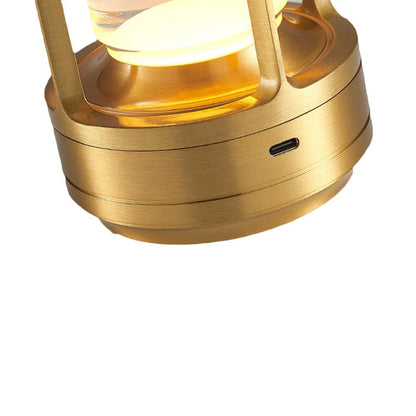 Table Lamp Rechargeable with Touch Dimmer for Bedroom - Gold