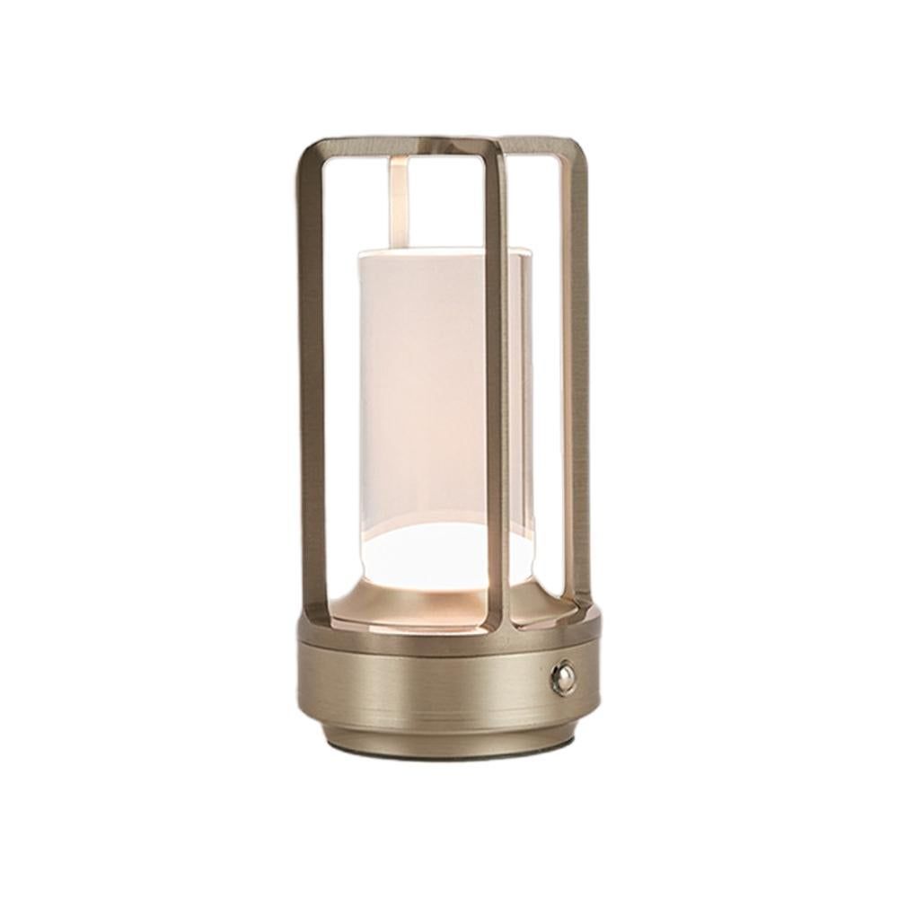 Table Lamp Rechargeable with Touch Dimmer for Bedroom - Gold
