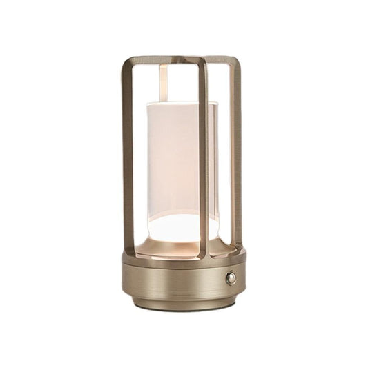 Table Lamp Rechargeable with Touch Dimmer for Bedroom - Silver