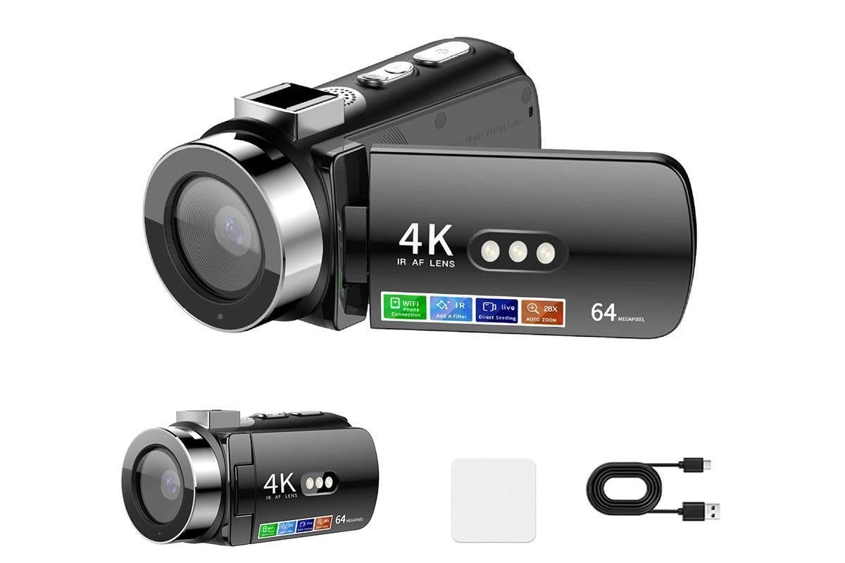 4K Video Camera Camcorder 64MP Vlogging Camera With 28X Digital Zoom for YouTube - Black Pro Version