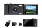4K Digital Camera Flip Screen Autofocus for Vlogging and Photography Beginners - White
