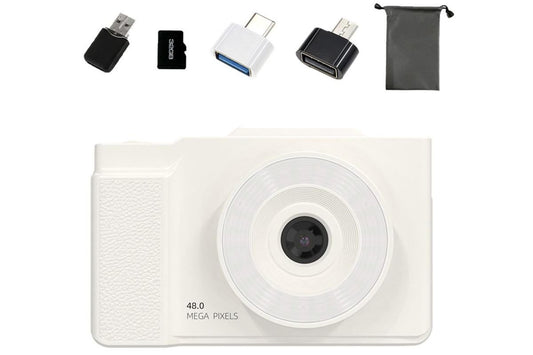 Digital Camera With 180 Degree Flip Screen 16X Digital Zoom Camera With 32G Memory Card -White