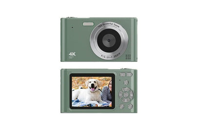 4K Digital Camera for Photography Vlogging Camera for YouTube Video 16X Digital Zoom with 32G Memory Card - Green