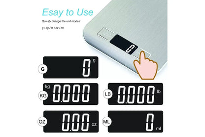 5KG Stainless Steel Digital Electronic Kitchen Scale Postal Scales 1g LCD Backlight Weight Black