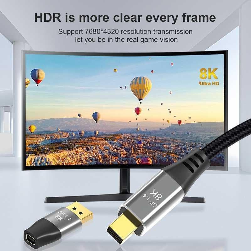 DP1.4 8K DP Male to Mini DP Female Two-Way Mutual Conversion HD Conversion Adapter