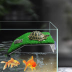Turtle Basking Platform Simulation Grass Turtle Ramp for Fish Tank Aquarium - S