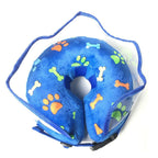 Soft Inflatable Pet Dog Cone Collar Anti Licking Scratching Blue - M