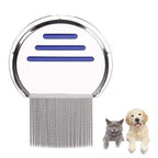 Stainless Steel Pet Flea Comb Fine Tooth Grooming Tool Red