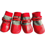 Waterproof Anti Slip Pet Shoes with Rubber Sole for Indoor and Outdoor Use Red - S
