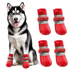 Waterproof Anti Slip Pet Shoes with Rubber Sole for Indoor and Outdoor Use Red - S
