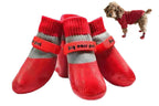 Waterproof Anti Slip Pet Shoes with Rubber Sole for Indoor and Outdoor Use Red - S