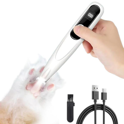 Cordless Pet Paw Trimmer with LED Light Rechargeable Grooming Tool for Dog Cat Purple