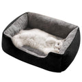 Rectangle Pet Bed for Dogs Cats Beds Warming Soft Calming Sleeping Puppy Bed Black - L