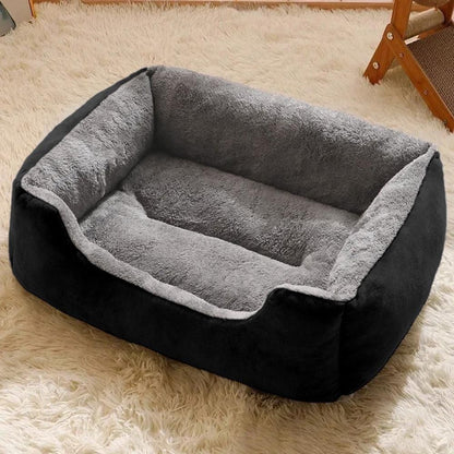 Rectangle Pet Bed for Dogs Cats Beds Warming Soft Calming Sleeping Puppy Bed Black - L