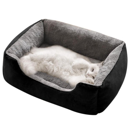Rectangle Pet Bed for Dogs Cats Beds Warming Soft Calming Sleeping Puppy Bed Black - L