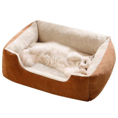 Rectangle Pet Bed for Dogs Cats Beds Warming Soft Calming Sleeping Puppy Bed Black - L