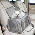 Foldable Travel Pet Carrier Bag Portable Cat Dog Kennel Bag Grey - S