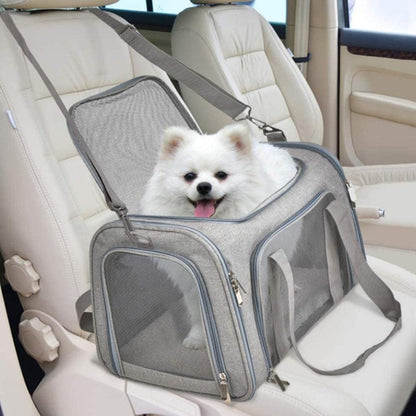 Foldable Travel Pet Carrier Bag Portable Cat Dog Kennel Bag Grey - XL
